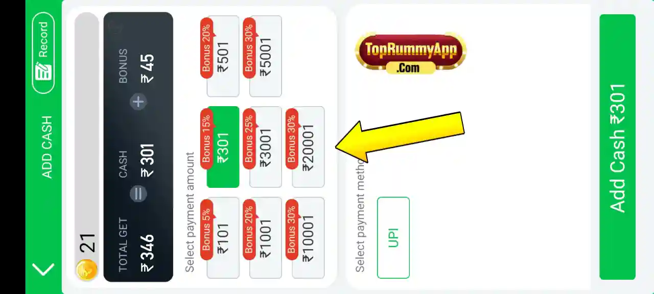 Teen Patti Master App Add Cash Process